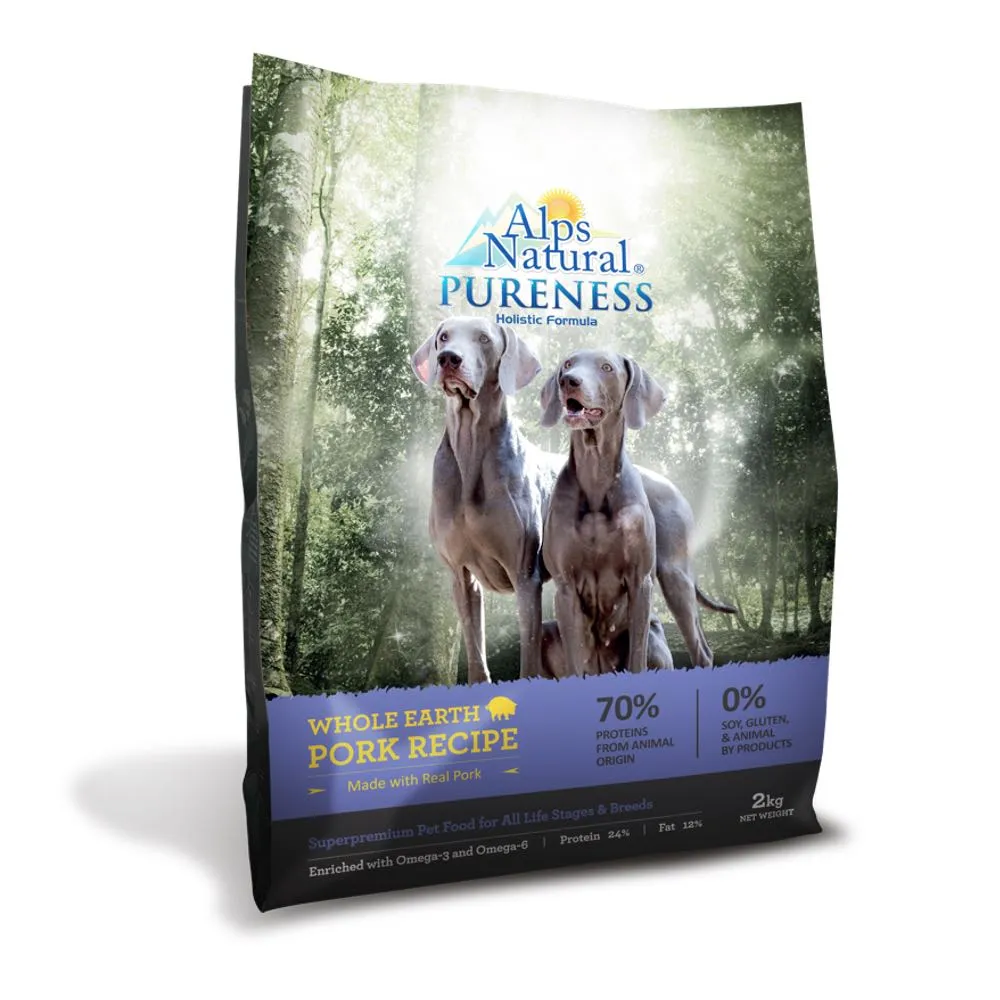 $13 OFF 2kg (Exp19May25): Alps Natural Pureness Holistic Whole Earth Pork Dry Dog Food