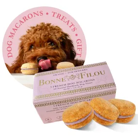 3-ct Strawberry Macaron Dog Treats - Valentines Day Gift