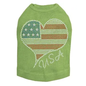 American Heart Rhinestone Dog Tank