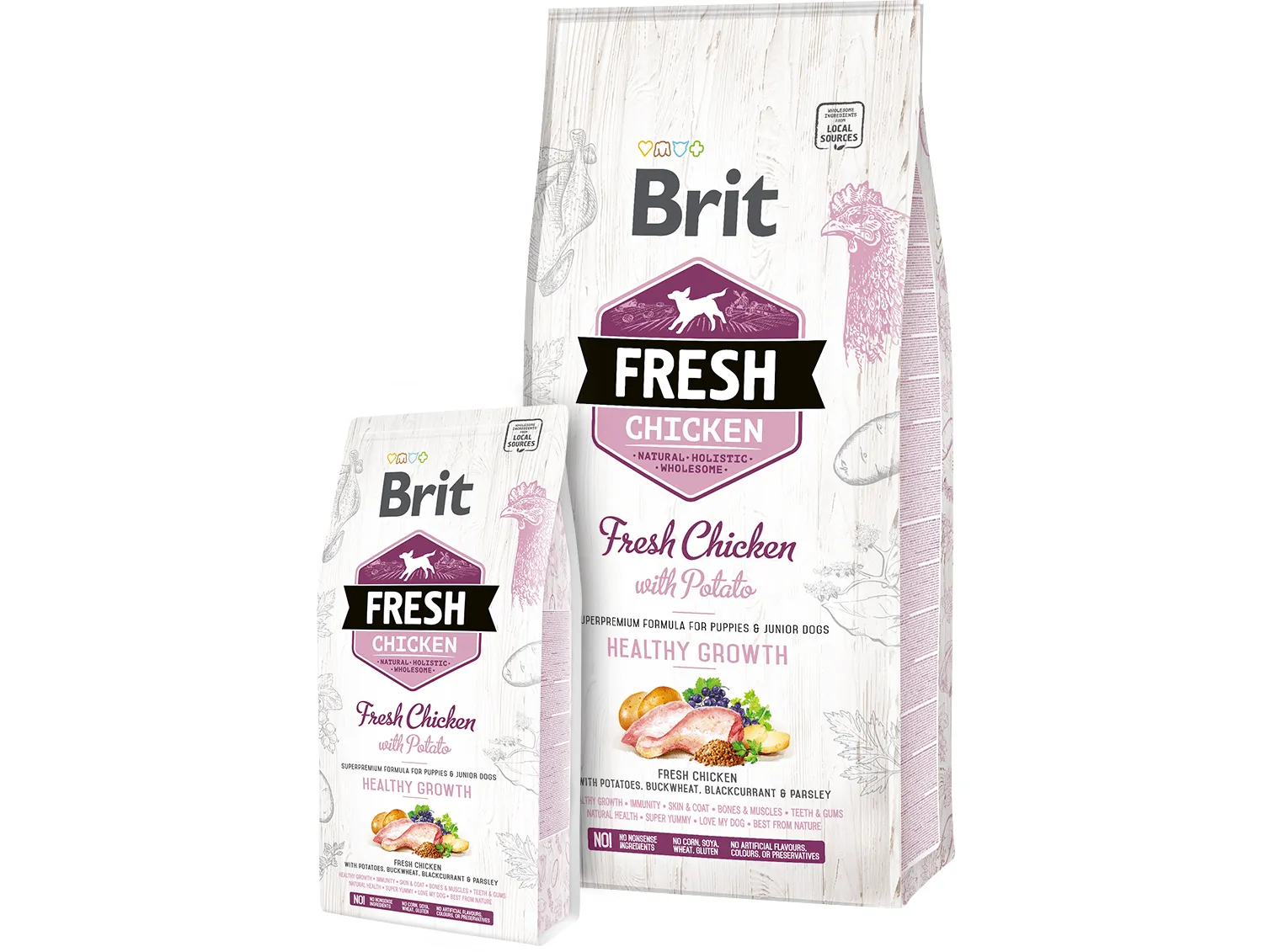 Brit Fresh Chicken with Potato Puppy Healthy Growth 12 kg