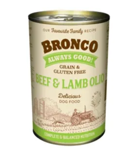 Bronco Grain & Gluten Free Canned Wet Dog Food (Beef & Lamb Olio)