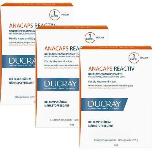 DUCRAY anacaps REACTIV hair food Triopack