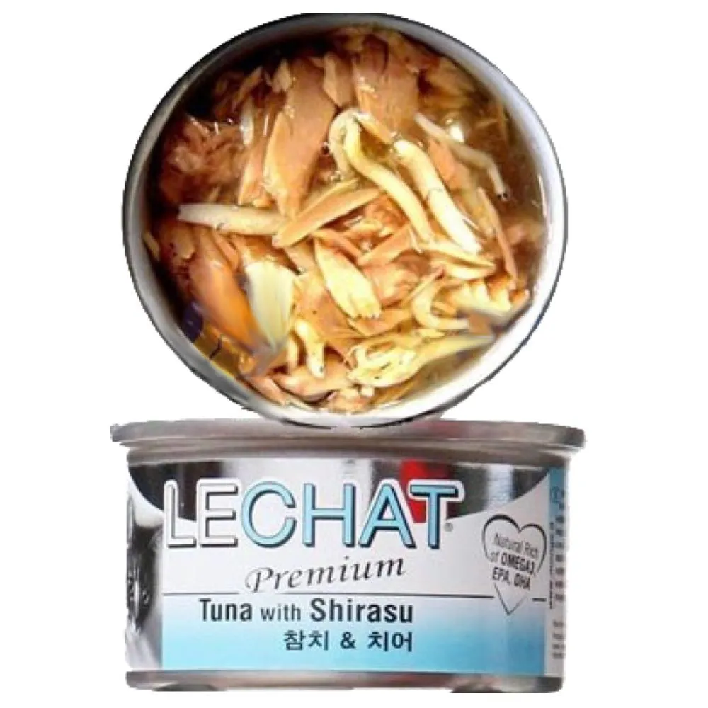 LeChat Premium Tuna With Shirasu Canned Cat Food 80g