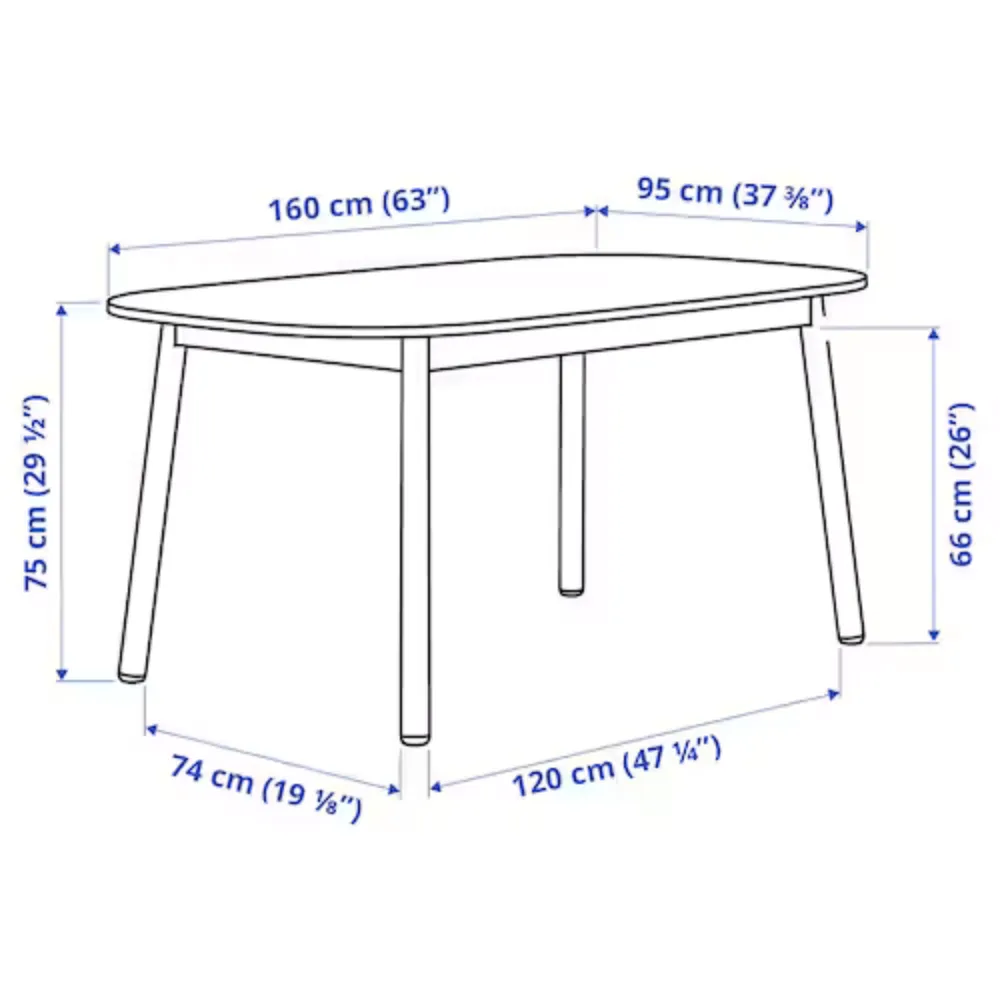 Lexus Luxury 6 Seater Dining Table in Blue