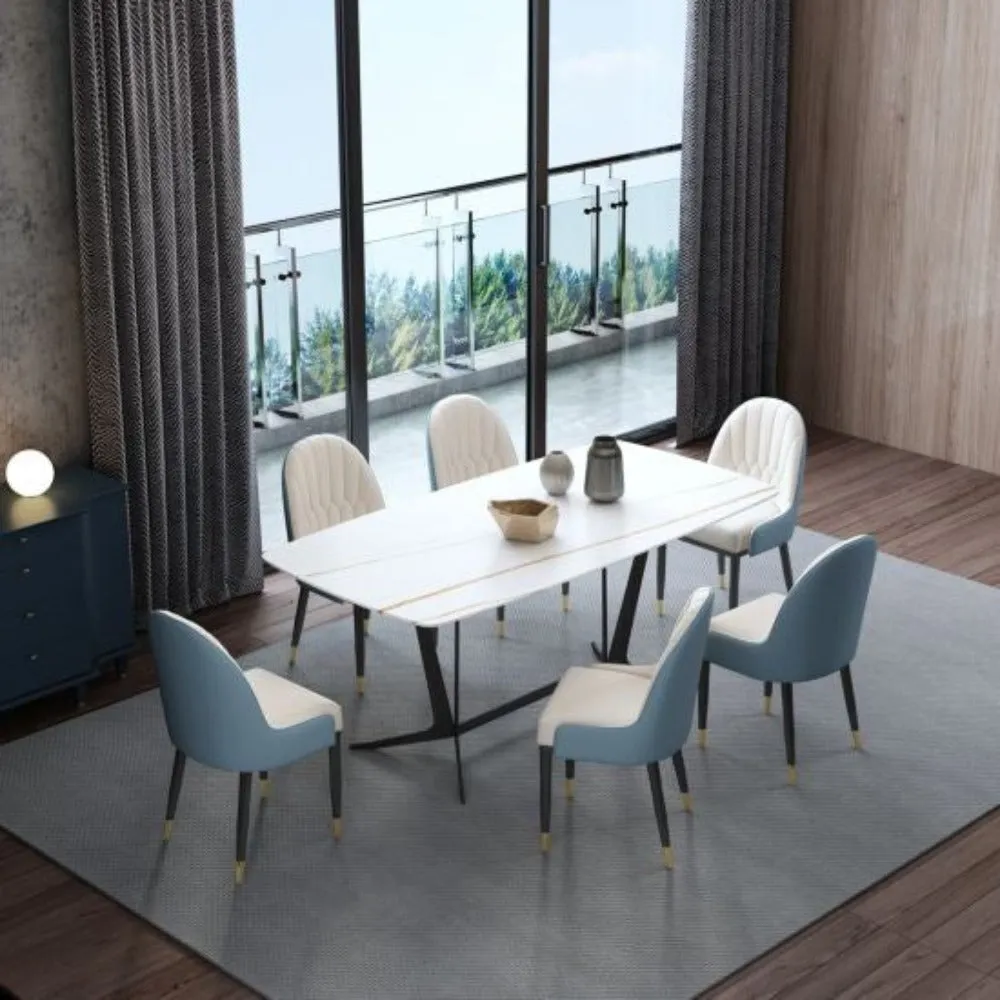 Lexus Luxury 6 Seater Dining Table in Blue