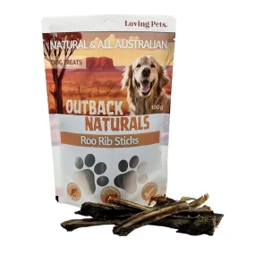 Loving Pets Outback Naturals Kangaroo Rib Sticks Dog Treats 100g