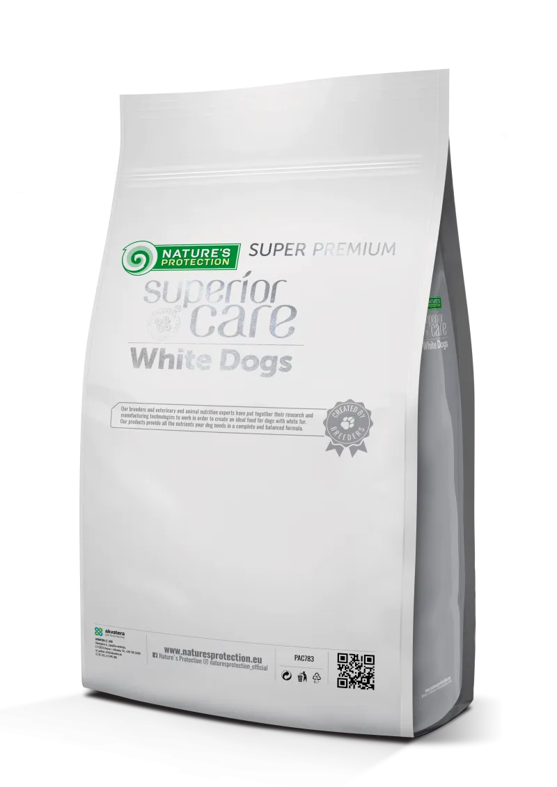 Nature's Protection Superior Care White Dogs Grain-Free Dry Dog Food For Adult Small and Mini Breeds Light Coated Dogs, Salmon