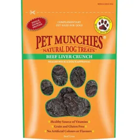 Pet Munchies Dog Treats Beef Liver Crunch 90g - Box of 8 BB Date: 29.10.2024