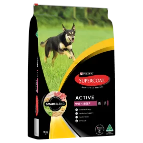 Supercoat Beef Active Adult Dry Dog Food 18kg