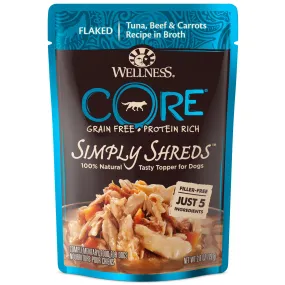 Wellness CORE Simply Shreds Flaked Tuna, Beef and Carrots Wet Dog Food 79g x 12